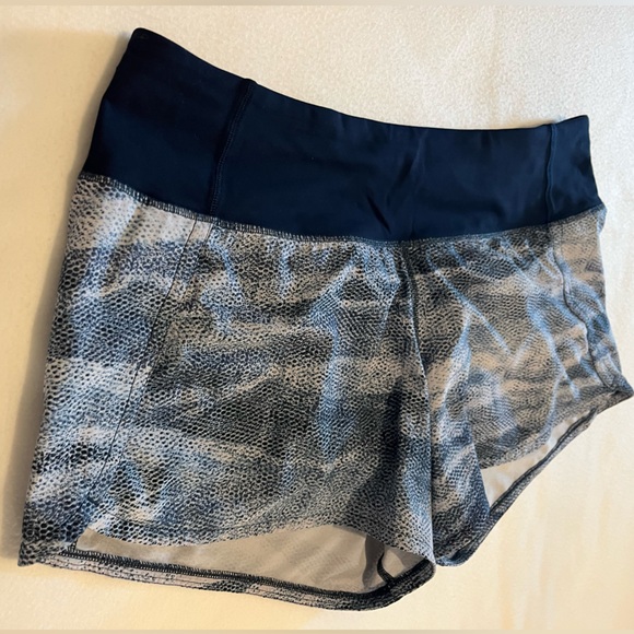 Lululemon Run Time II 4" Running Shorts Lined Womens 6 Mesh Scape Blue W7AK9S - Picture 5 of 8